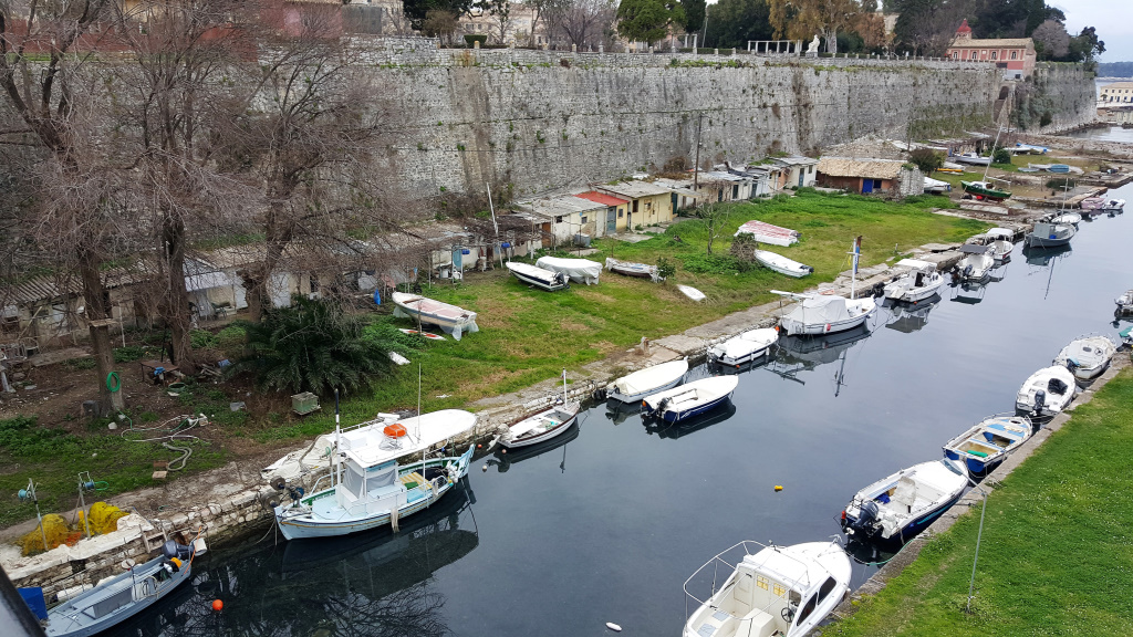 Canalside Shacks, Corfu, Greece